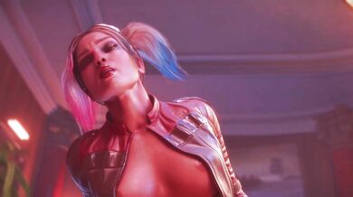 Watch Harley Quinn strip in a night club and dance like no one is watching in this hot new porn video!