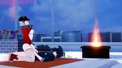 Persona 5 - Ann rides Joker on a rooftop [MrImpy]