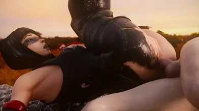 The sexy female ninja from Fortnite is ready for action in this short but sweet porno movie!