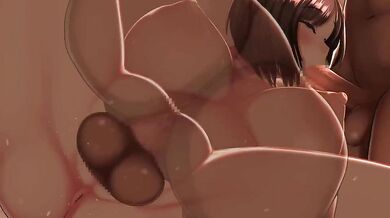 Barely legal babe enjoys wild double penetration