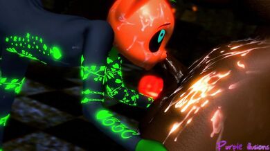 The naughty pumpkin, Pumkat, has got a big surprise for you in her black patch today!