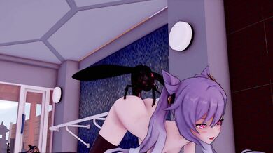 The insect queen Keqing gets fucked by giant bugs in the forest of Goutouren