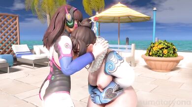 Overwatchs Dva Pounds Mei in the Belly and Kicks Her Vagina!