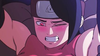 Watch Sarada from Dragon Ball Z get slutty and pleasure herself with a giant dildo!