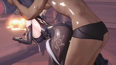 Raiden and Mei together in the storm that is approaching