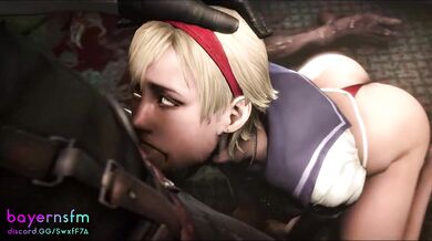 Rebecca Chambers gets a surprise blowjob from Sherry Birkin in the infected laboratory of Umbrella Corporation