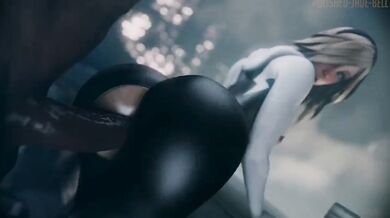 Gwen Stacy and Her Rooftop Fun with Black Dildos (Polished Jade Bell)