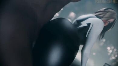 Gwen Stacy and Her Rooftop Fun with Black Dildos (Polished Jade Bell)