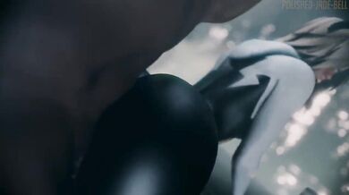 Gwen Stacy and Her Rooftop Fun with Black Dildos (Polished Jade Bell)