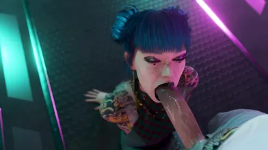 [4K] Cheri gets a blow job from her white boss while they are both on their computers, in a scene full of passion and desire