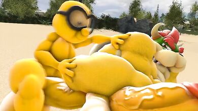 Lakitu and Bowser fucking Mario and Yoshi in their Macro Mode