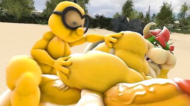 Lakitu and Bowser fucking Mario and Yoshi in their Macro Mode