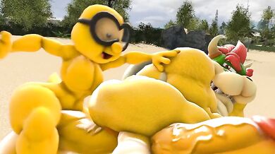 Lakitu and Bowser fucking Mario and Yoshi in their Macro Mode