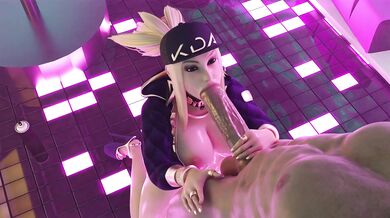 Watch as Akali gets blown by her dominant partner in this intense and passionate hentai scene!