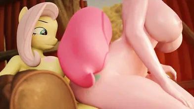 Reborned Horses and Stable Sex - Fluttershy and Pinkie Pie on the Cowgirl Chair with rCowgirl