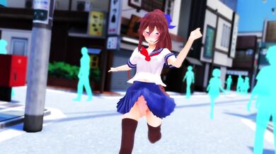The Futa Goddess of Light, Hikari, takes a stroll through the public park in her futa glory