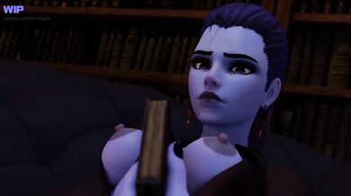 Rentegra gets off on playing Widowmaker and jerking off to porn, in Widower Maker Jerk Off