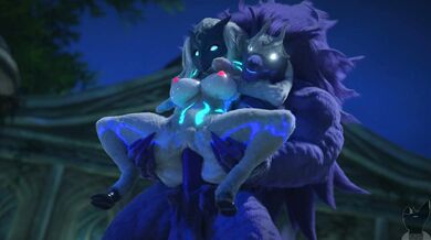 Watch as a hot, sexy human girl is transformed into a twitchy werewolf by her kindred kin!