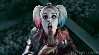 Harley Quinn gets blackened by a stoner dude in this facial hentai PORN video