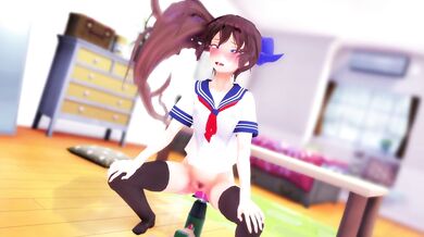 Masturbating with Hikari and her Drill Dildo