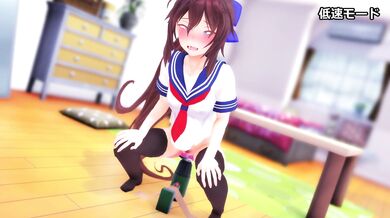 Masturbating with Hikari and her Drill Dildo