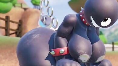 Horny Housewife Fucked in the Toilet by Giant Chain Chomper!