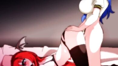 Bulma from Dragon Ball z getting gang banged by all her favorite Touhou characters in a hot spring resort!