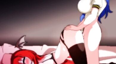 Bulma from Dragon Ball z getting gang banged by all her favorite Touhou characters in a hot spring resort!