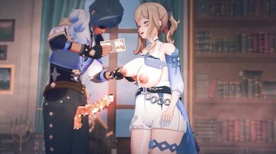 The sexy sorceress and the curvy elf girl have an intense lesbian threesome with a giant mutant monster