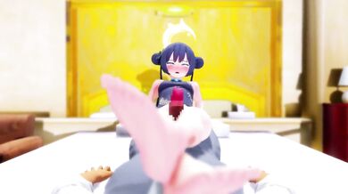 The Mighty Dragon and the Curvy Priestess (Blue Archive) - No Burping ver