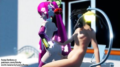 A Nude Porn Star Explores Anal Sex with a Flexible Doll on her Standing Backward Position