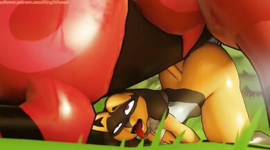 Megapede, the monster with a huge phallus, and Lucario, the sexy warrior Pokemon, get down and dirty in an explosive interspecies fuckfest!