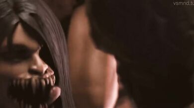 The Scorpion crawls between the legs of two horny babes, piercing them with his stinger as they writhe in pleasure!