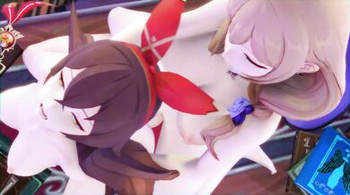 Futa Lisa and her two sisters Amber and Genshin Impact for a threesome that will leave you breathless!