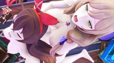 Futa Lisa and her two sisters Amber and Genshin Impact for a threesome that will leave you breathless!