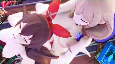 Futa Lisa and her two sisters Amber and Genshin Impact for a threesome that will leave you breathless!