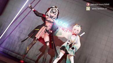 Mature Futanari Warrior Blowjob Dance - Futa and Female Dominated by Horny Conqueror!