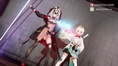 Mature Futanari Warrior Blowjob Dance - Futa and Female Dominated by Horny Conqueror!
