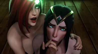 Sexual Tension Between The Three Flexible Warriors: Irelia, Katarina, And Their Trainer [RAW RAW]