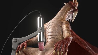 The sexy Red Dragon gets milked by the seductive sorceress, and its a wild ride!