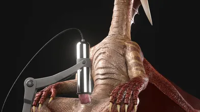 The sexy Red Dragon gets milked by the seductive sorceress, and its a wild ride!