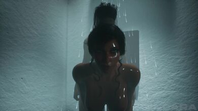 Curious man lurks in locker room with buxom beauty and her massive monster truck