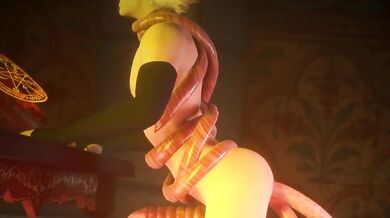 Penetrated by a misty monster, she struggled to escape the writhing tentacles that engulfed her body