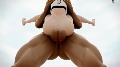 A queen from the future, Tracer, gets her ass hammered by a junkie