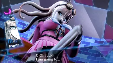 Miu, a hot nerdy girl, masturbates herself with both hands in front of the mirror, enjoying every moment until she cums all over her face