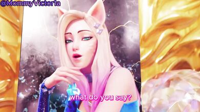 The hottest girl in League of Legends, Ahri, gets blacked by the AI voice from her computer and has to endure his dirty talk as he dominates her