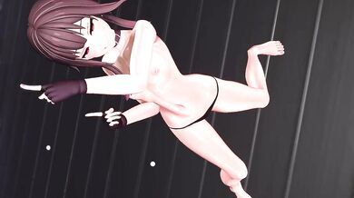 The adventure continues for the magical girl, Megumin as she explores the depths of a mysterious donut hole in this hentai MMD video