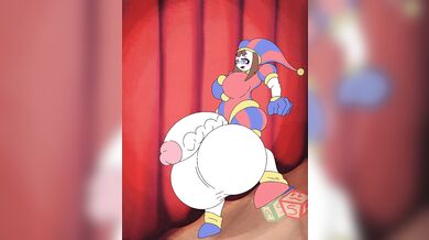 Pomni and her male friend are having some fun in the bedroom when suddenly he starts to ejaculate all over her face!