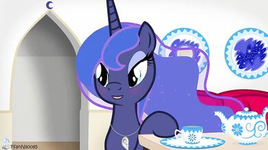 Watch hot milf Luna enjoying a steamy tea party with a handsome young man, until she gets a taste of something else