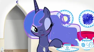 Watch hot milf Luna enjoying a steamy tea party with a handsome young man, until she gets a taste of something else